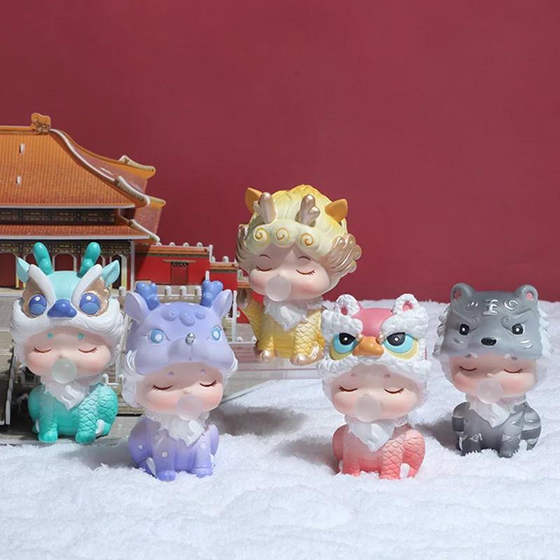 

Фигурка талисмана в китайском стиле из серии «Слепые коробки», фирменная дизайнерская кукла, фигурка аниме, игрушка, украшение для дома, кол...