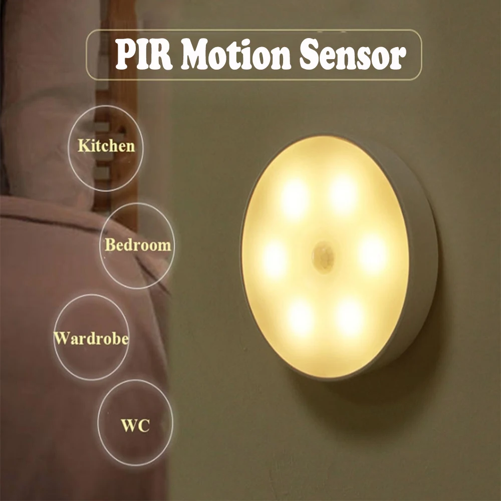 

LED Night Light PIR Motion Sensor Portable Dimmable Rechargeable Wireless Detector Closet Room Aisleportable Lamp