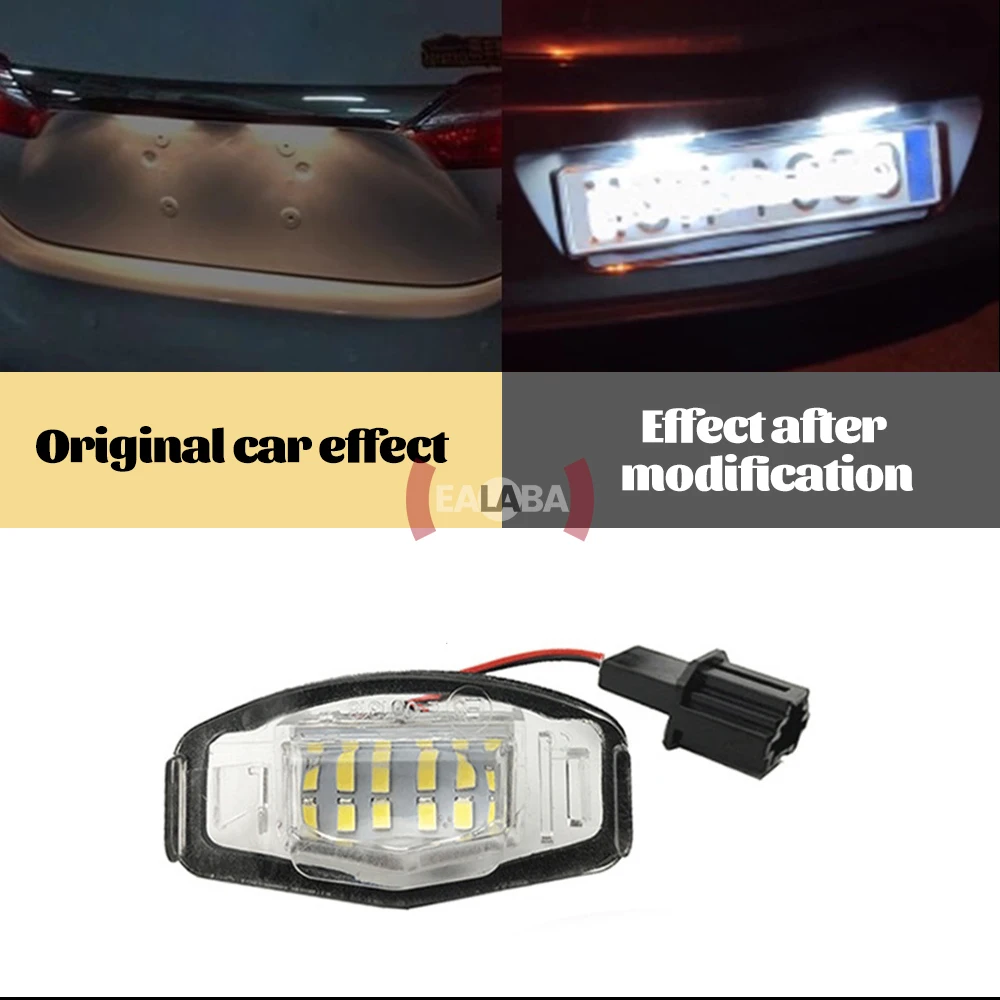 2 шт. подсветка номерного знака светодиодная лампа Canbus без ошибок для Honda Civic 01-15
