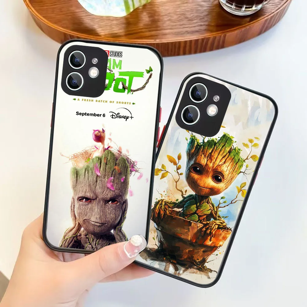 Черный силиконовый чехол WBA-22 Marvel Groot для Xiaomi 11t Mi 10 10t 9t A2 A3 S2 Poco X6 Note Pro Lite