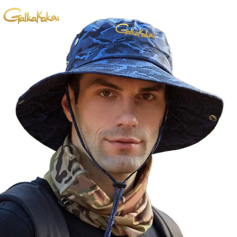 

Summer Camouflage Sun Hat Men Women Outdoor Brand Sports Fishing Hiking Mountaineering Sunshade Sunscreen Fisherman Hats