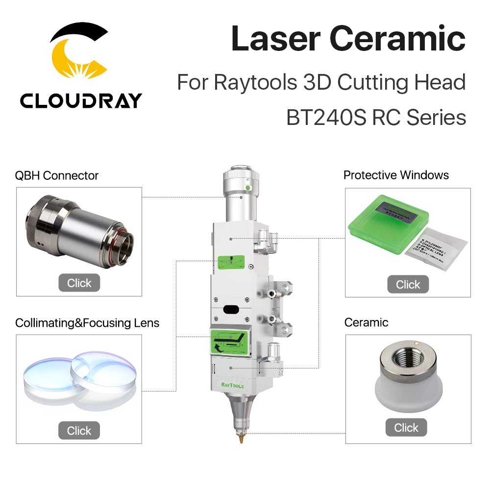 Керамический держатель сопла Cloudray для лазерной режущей головки Raytools 3D серии BT240S