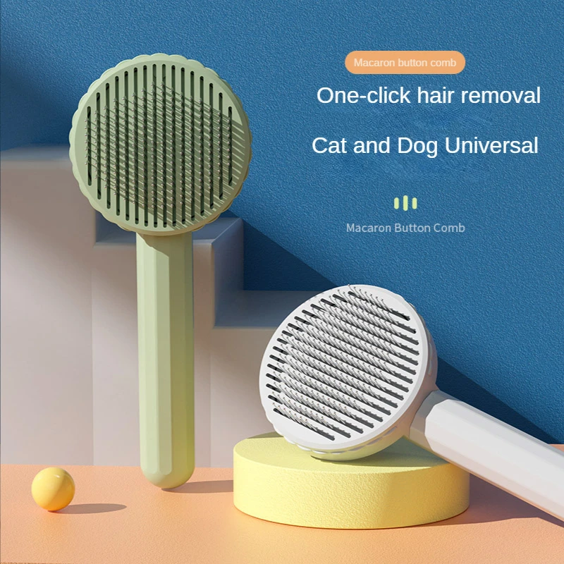 

Pet Hair Removal Comb Floating Hair Dematting Grooming Self Cleaning Massage Brush Pet Comb Beauty Slicker Dog Cat Accessories