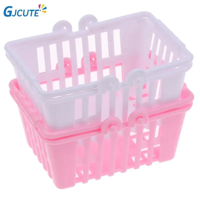 

1PC Dollhouse Miniature Shopping Basket Toys Mini Supermarket Shopping Hand Basket Model Dollhouse Accessories