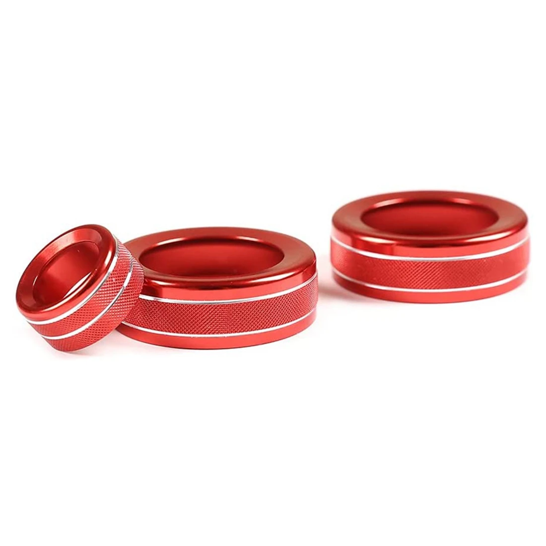 

Car Rear View Mirror Adjustment, Volume Knob Cover Trim, A/C Knob Cover for Toyota Hilux 2015-2021 (Red)