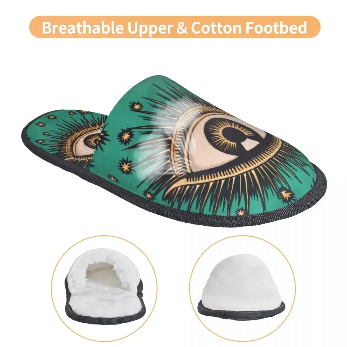 Всевидящие домашние тапочки Eye Art уютные теплые Evil Mystic Eyes из пены с эффектом