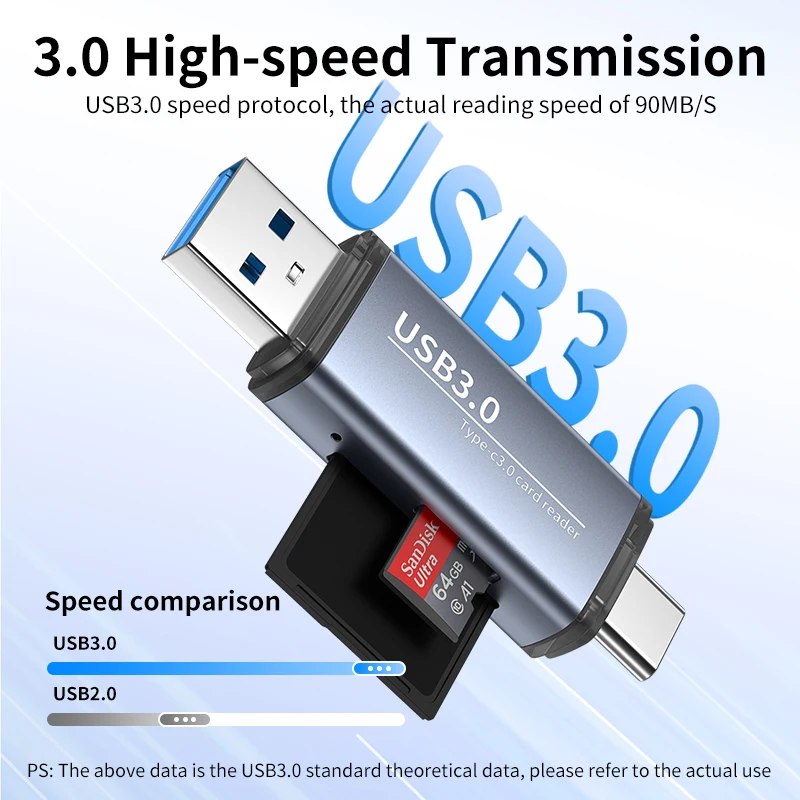 Кардридер Unnlink с USB 3 0 и Type C на SD MicroSD TF карта памяти для ПК ноутбука телефона