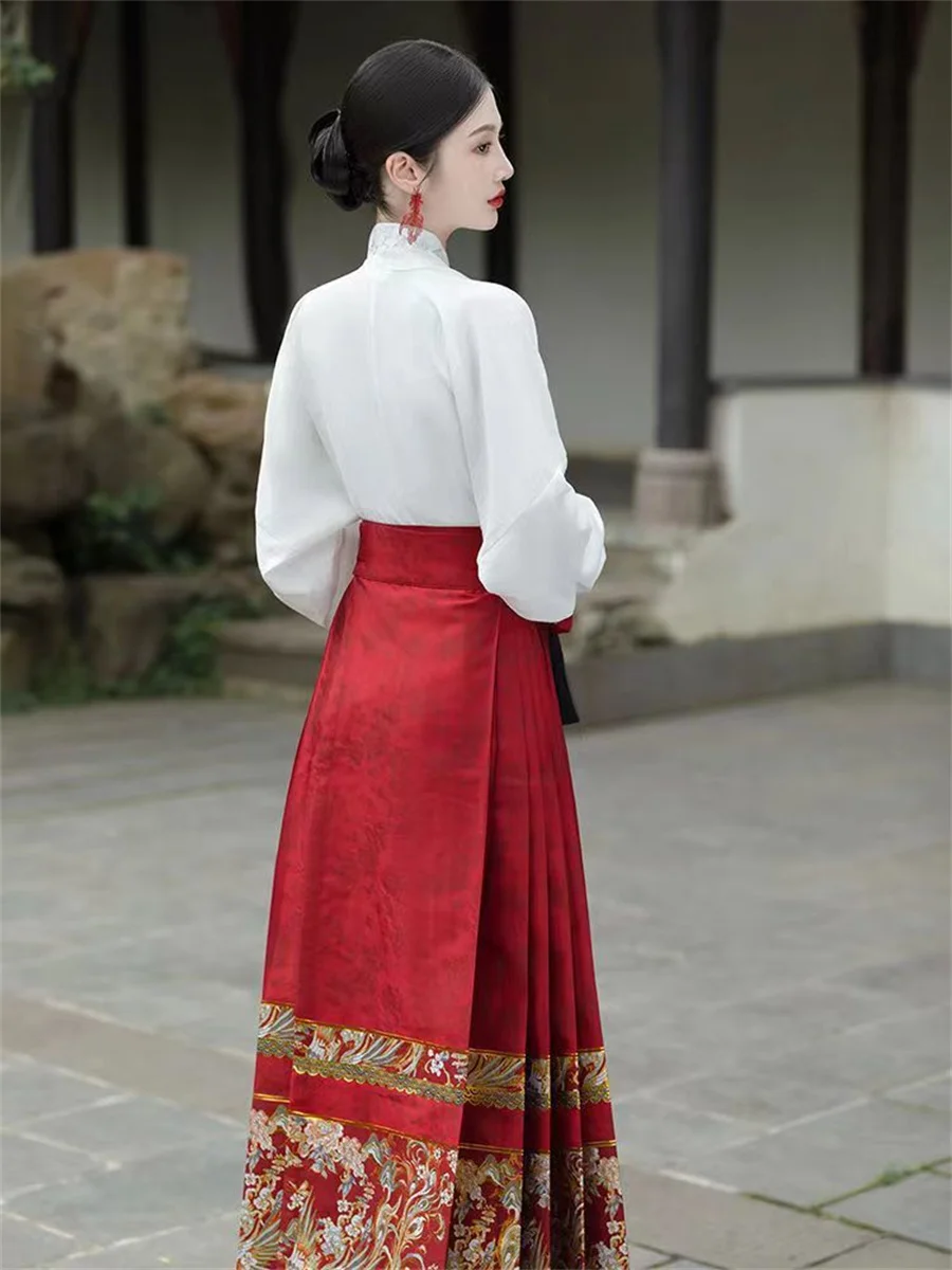 Женский костюм Hanfu в стиле ретро с юбкой лошадиное лицо