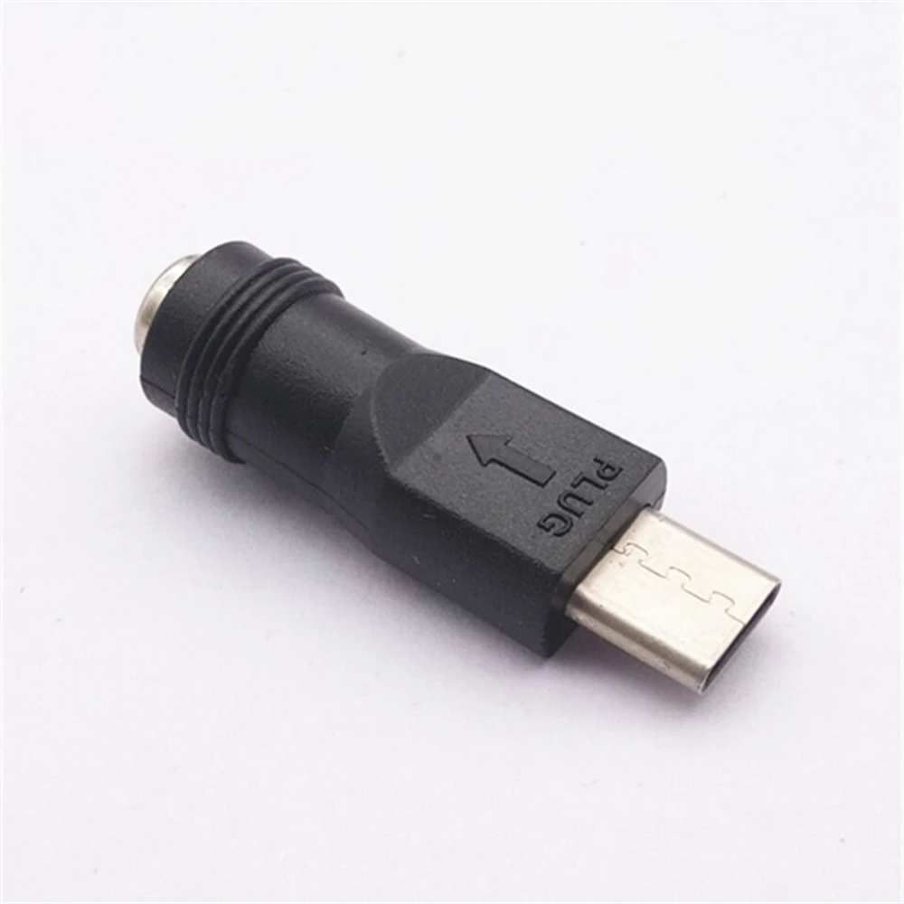 

1PC Black DC Power Adapter Converter 5.5x2.1MM Female Jack To USB Type C Male Connector