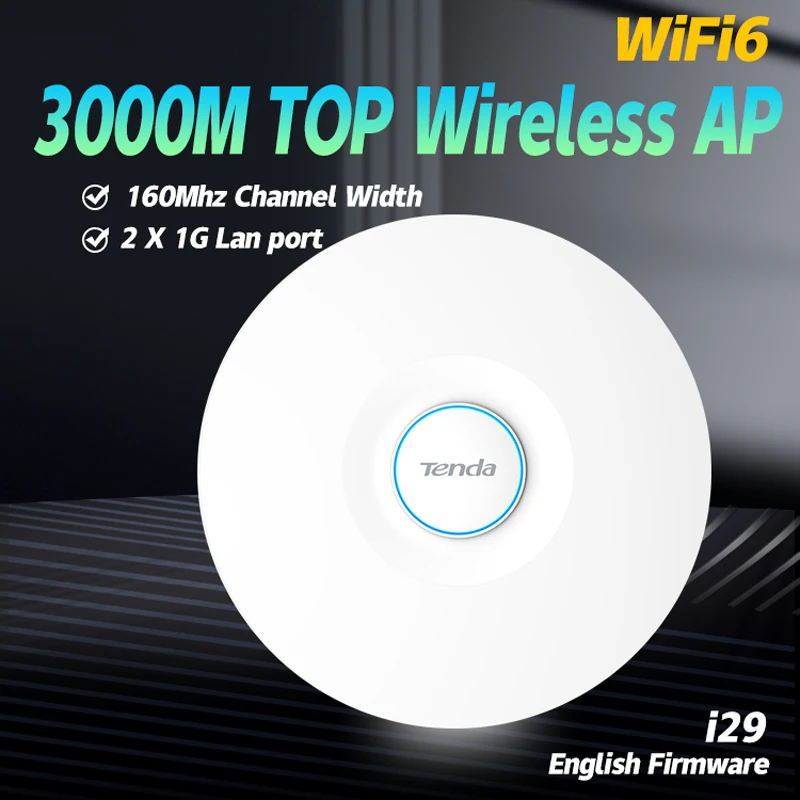 Tenda I29 Ceiling AP Wifi6 Wireless Coverage Villa Hotspot Dual-band 5G Gigabit AX3000 Access Point 160M Bandwidth