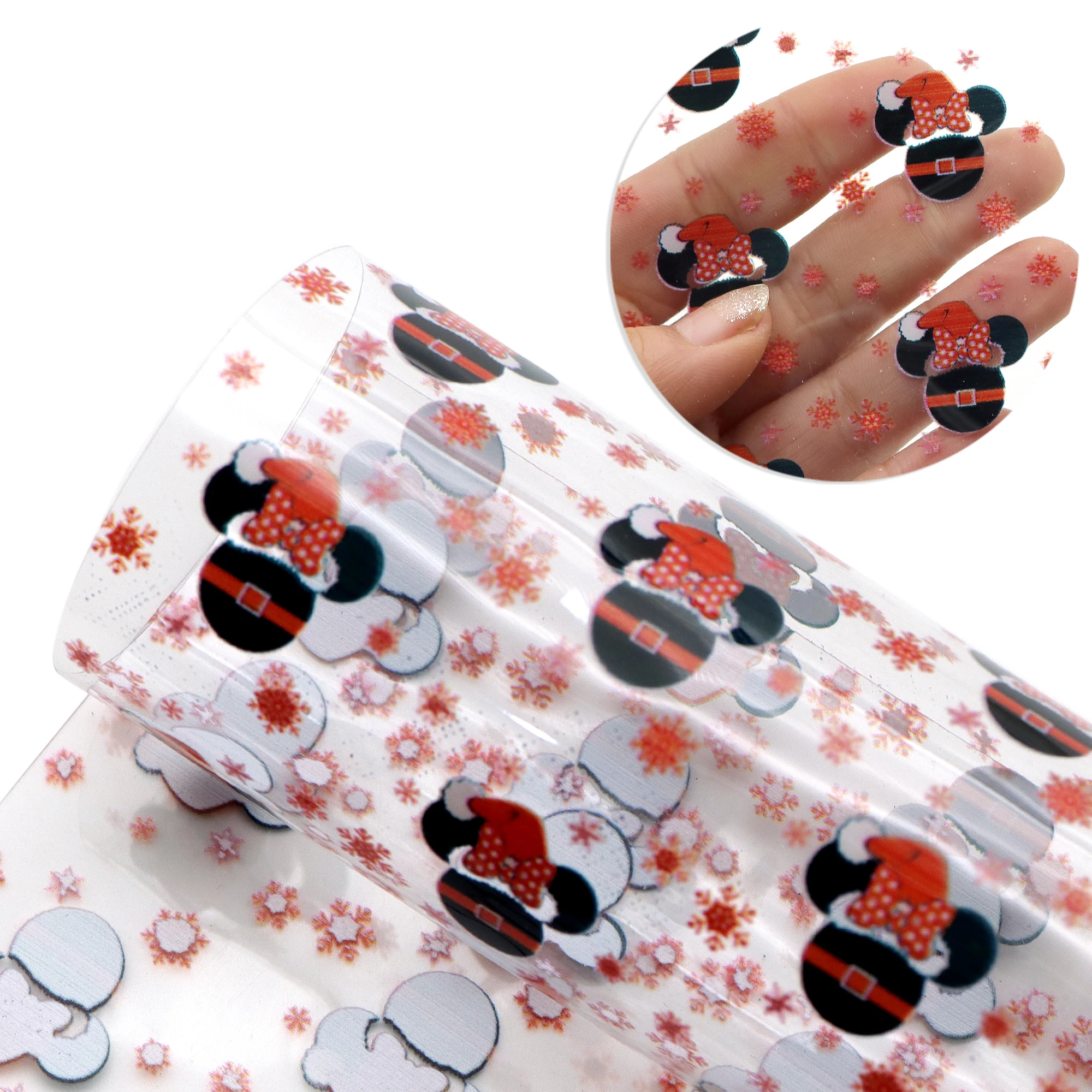 Прозрачная ткань из искусственной кожи с УФ-печатью 20 х33 см | Кожзам