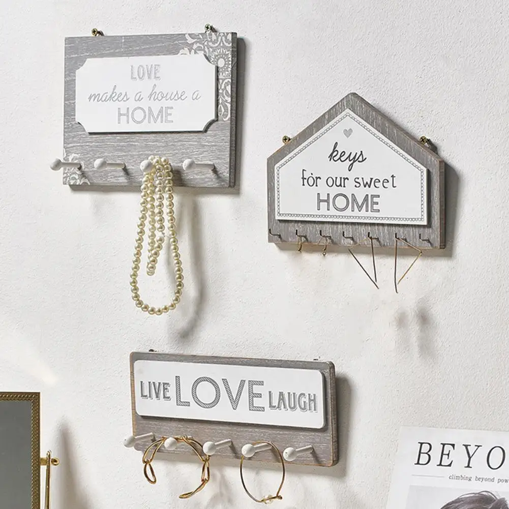 

Wooden Useful House Rectangle Shape Storage Rack 9 Styles Key Storage Rack Long Lifespan for Entryway