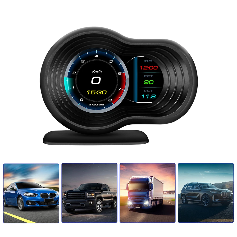 

Car HUD OBD2 Auto On-board Computer Speed Monitoring With Acceleration Turbo Alarm Head Up Display Digital Guage Car Accessories