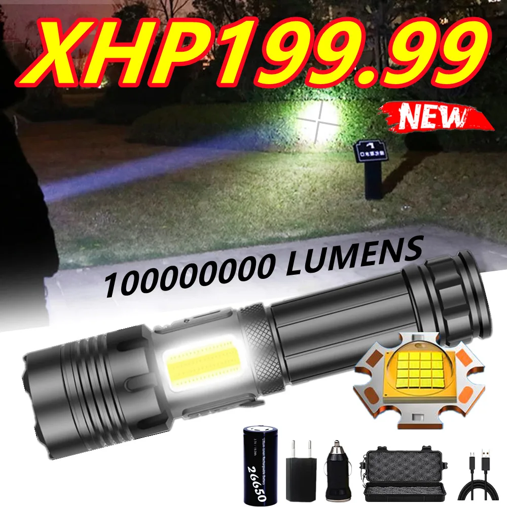 

1000000 LM Super XHP199 Most Powerful Led Flashlight 18650 XHP90 Led Torch USB Rechargeable Tactical Flashlight Zoom Hand lamp