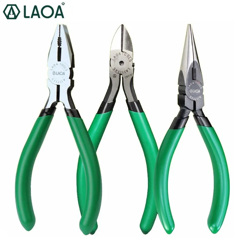 LAOA 5 Inch Wire Cutter Long Nose Pliers Side Cutter Mini Diagonal Pliers for Fishing Combination Nippers Hand Tools Kit