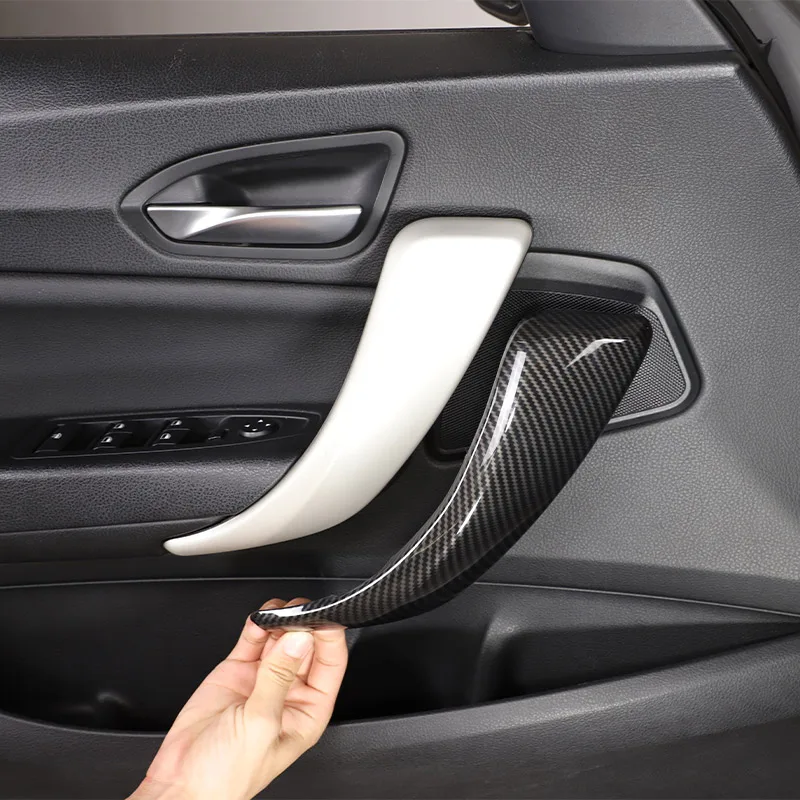 

For BMW 1 2 Series F20 F21 F22 F23 2012-2018 ABS Carbon Fiber Inner Door Armrest Handle Protector Cover Trim Car Accessories