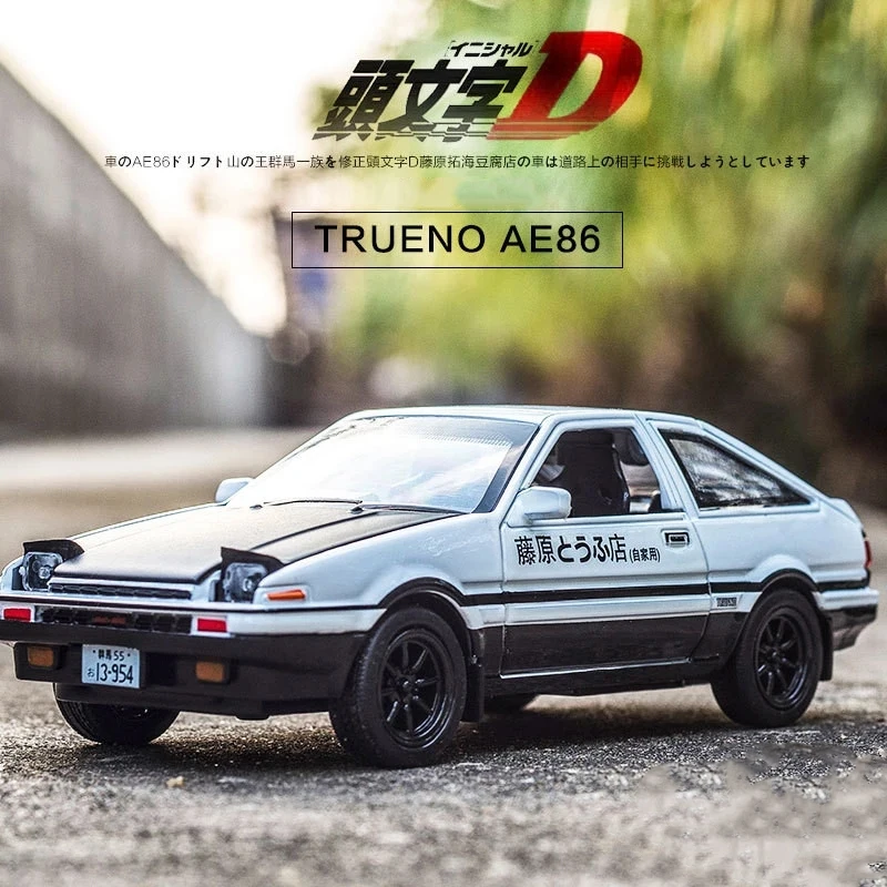 

1:28 INITIAL D AE86 Alloy Car Model Diecasts & Toy Vehicles With Sound Light Pull Back Car Collection Kids Toys Xmas Gift