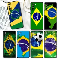phone case for samsung galaxy s22 s7 s8 s9 s10e s21 s20 fe plus ultra 5g soft silicone case cover national flag of brazil