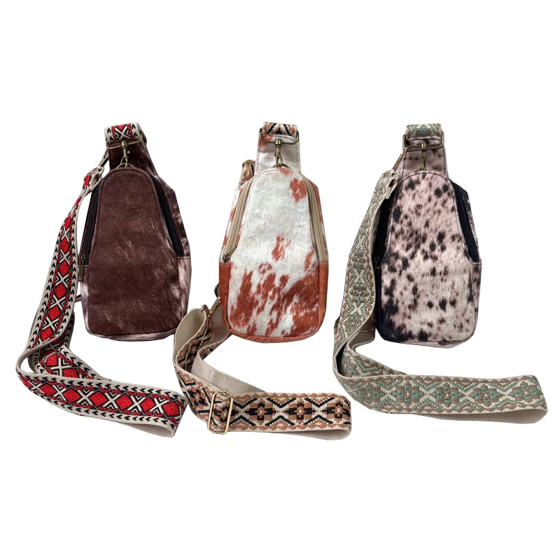 

Винтажная Сумка-слинг через плечо для женщин, забавные дамские сумочки с персонализированным рисунком коровы и гитары, Повседневная дорожная нагрудная сумка