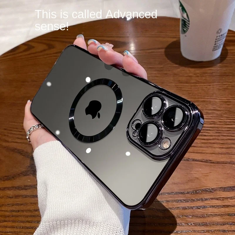 

AocPacll магнитный беспроводной зарядный Чехол Для Magsafe для iPhone 14 13 12 Pro Max Plus, прозрачный силиконовый мягкий чехол с покрытием