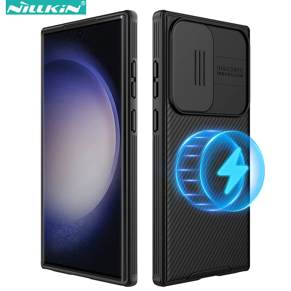 Nillkin Magnetic Case for Samsung Galaxy S23 Ultra / S22 Ultra, with Slide Camera Cover, Slim Fit Thin Shockproof Cover Built-in
