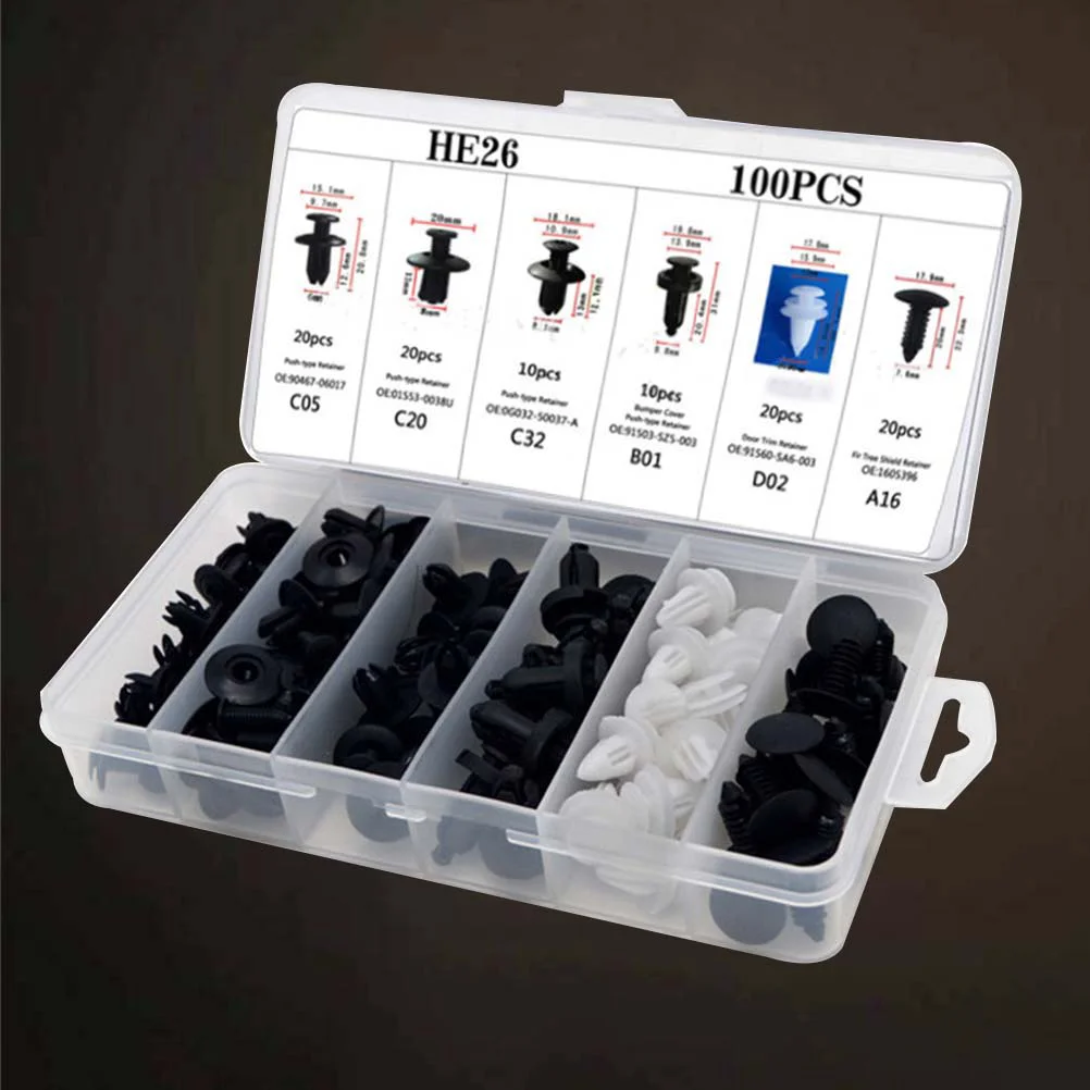 

100 PCS Thumb Tacks Automotive Push Push Cars Universal Push Pin Clips Automotive Auto Push