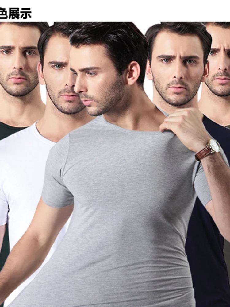 

2023 Summer Men's T-shirt with Brand Logo, Round Neck Design, Short Sleeves, Made of Pure Bamboo Fiber Men Clothing