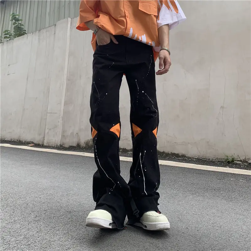 Graffiti Pants Hip Hop Jeans Men's 2022 Trends Clothes Patchwork Trendyol Youth Trousers Baggy Women's Casual Streetwear