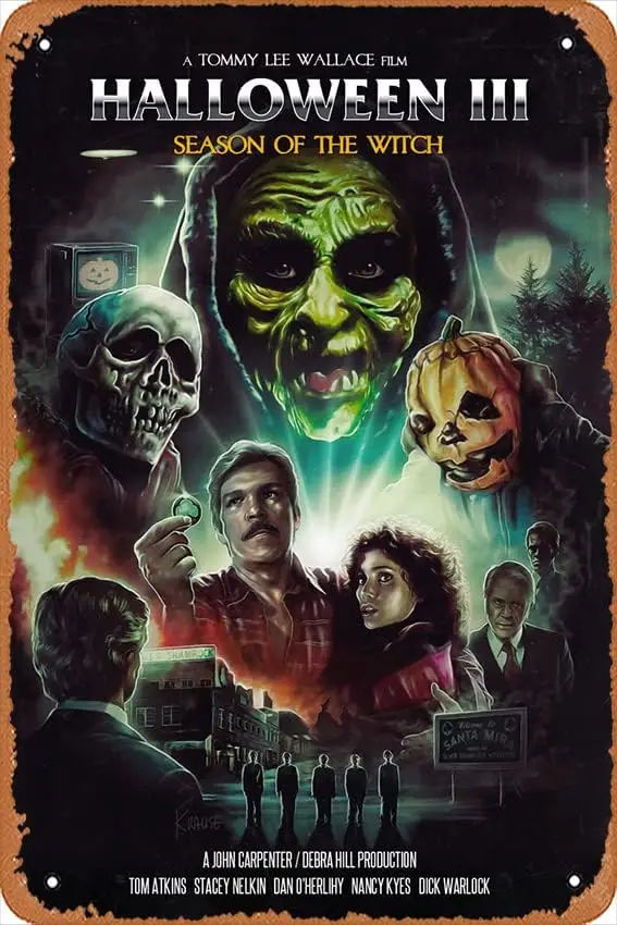 rBnk Hlloween: Seson of the Wtch Move постер в стиле ретро Tn Sgn Clssc Flm Vntge Metl Wll Decor Mn Cve rt для Brs Resturnts Cfe