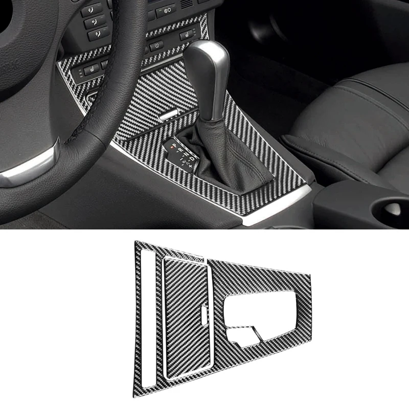 

For BMW- X3 E83 2006-2010 Carbon Fiber Central Control Gear Panel Decorative Cover Trim Sticker Accessories