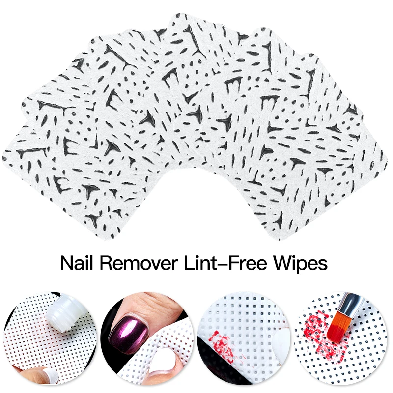 

Lint-Free Nail Polish Remover Cotton Wipes UV Gel Tips Remover Bark Texture Cleaner Paper Pad Nails Art Cleaning Manicure Tools