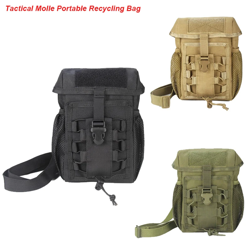 

Tactical Molle Portable Recycling Bag 1000D Oxford Hanging Pouch EDC Gear Waist Sports Bags Military Hunting Hanging Pouch Bag