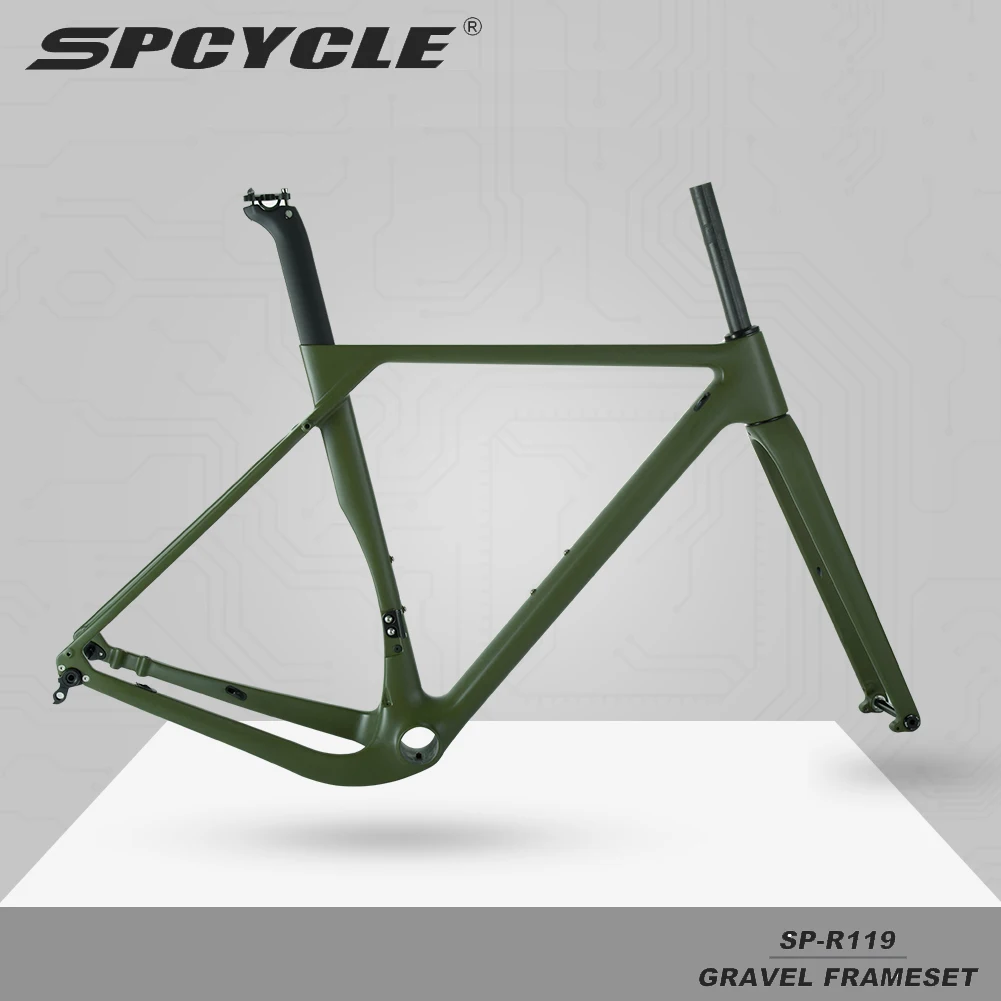 Spcycle T1000 Carbon Gravel Frame Disc Brake 700C BB386 Road Cyclocross Bicycle Frame 49/52/54/56/59cm Gravel Bike Frameset
