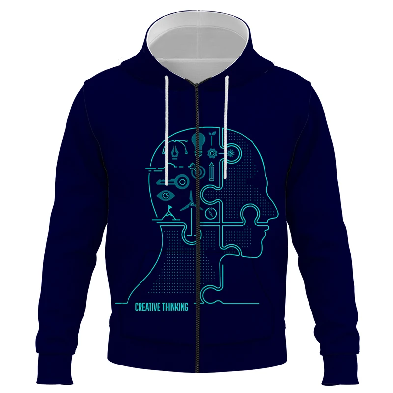 

Худи на молнии с интеллектуальным ИИ изображением, свитшоты в стиле хип-хоп, пуловер в стиле Харадзюку с длинным рукавом, свободная уличная одежда с принтом для мужчин и женщин