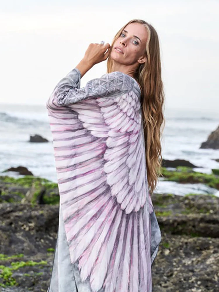 Летнее богемное платье Fitshinling женский купальник с 3D принтом крыла бикини в стиле