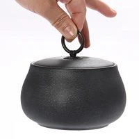black ceramic candy snack jar stoneware tea jar household airtight food coffee bean storage bottle moisture proof container gift