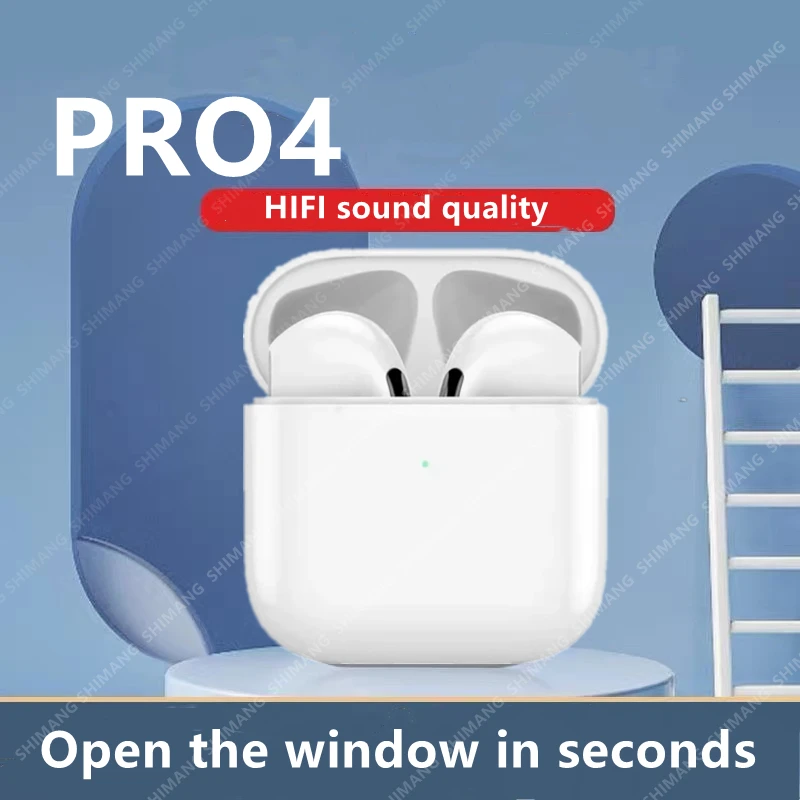 

Pro 4 Wireless Headphones Earphone Bluetooth-compatible 5.0 Waterproof Headset with Mic for Xiaomi iPhone Pro4 Earbuds TWS