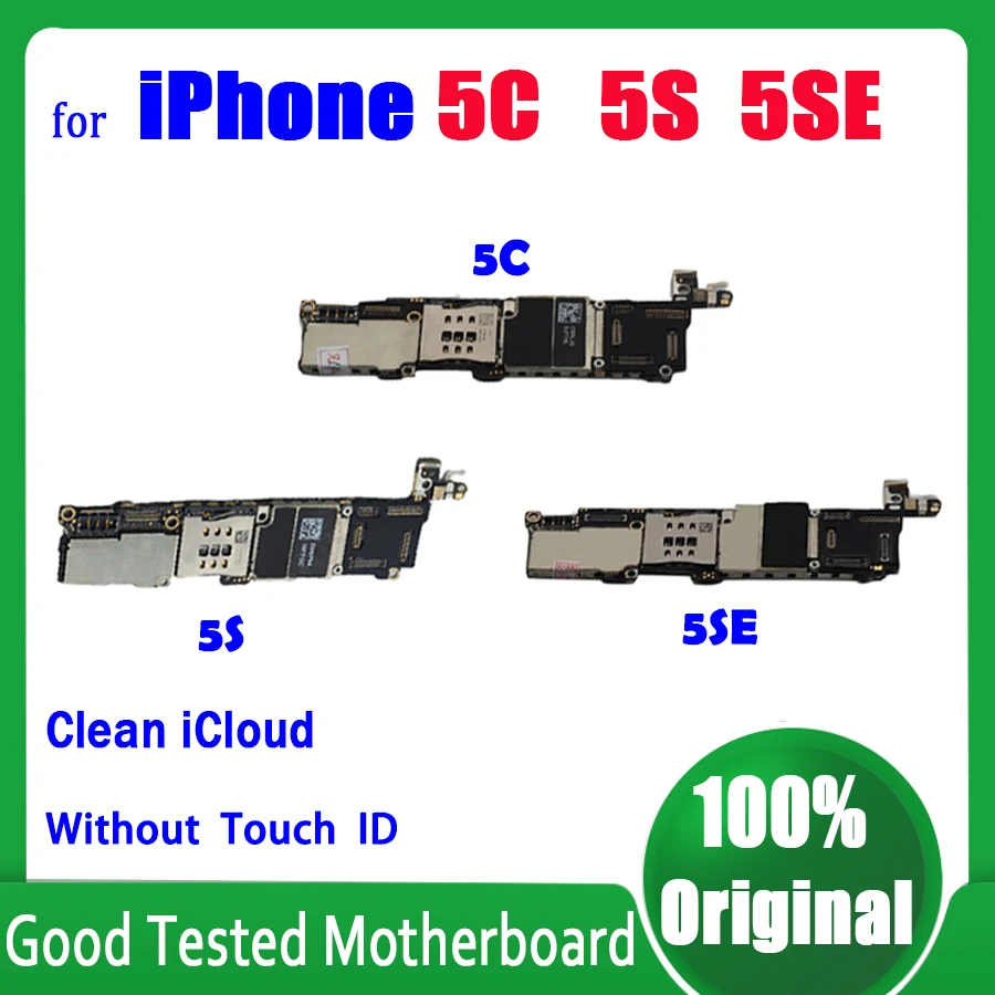 

Clean ICloud Motherboard Without Touch ID For IPhone 5C 5S 5SE 6 Plus 6S Plus Mainboard 8GB 16GB 32GB 64GB Logic Board 100% Test