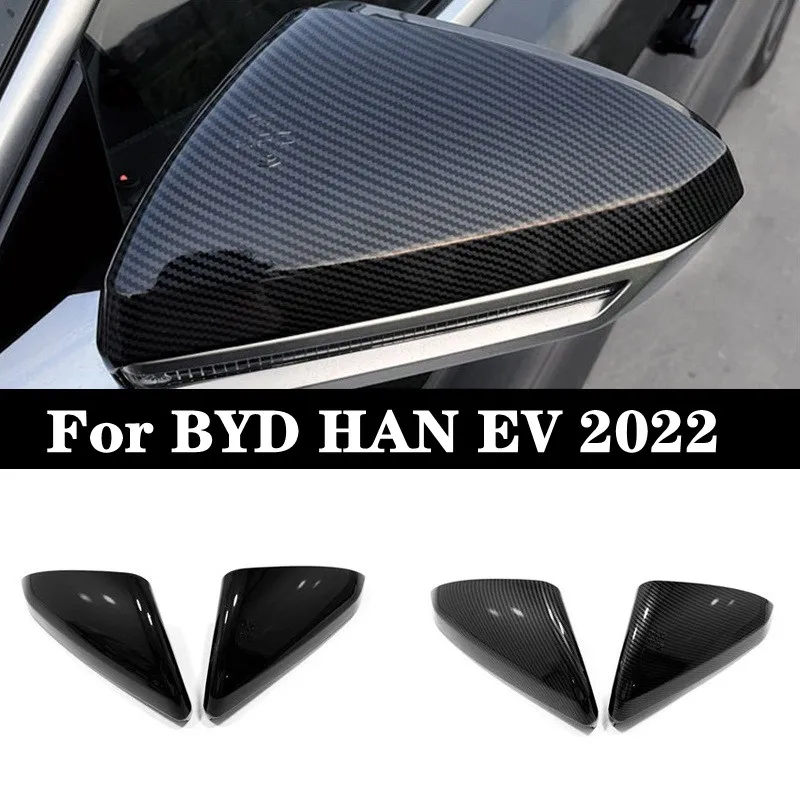 

Аксессуары для BYD Han EV 2022 накладка на зеркало заднего вида для бокового крыла двери защитная наклейка для удара стильный АБС углеродный черный