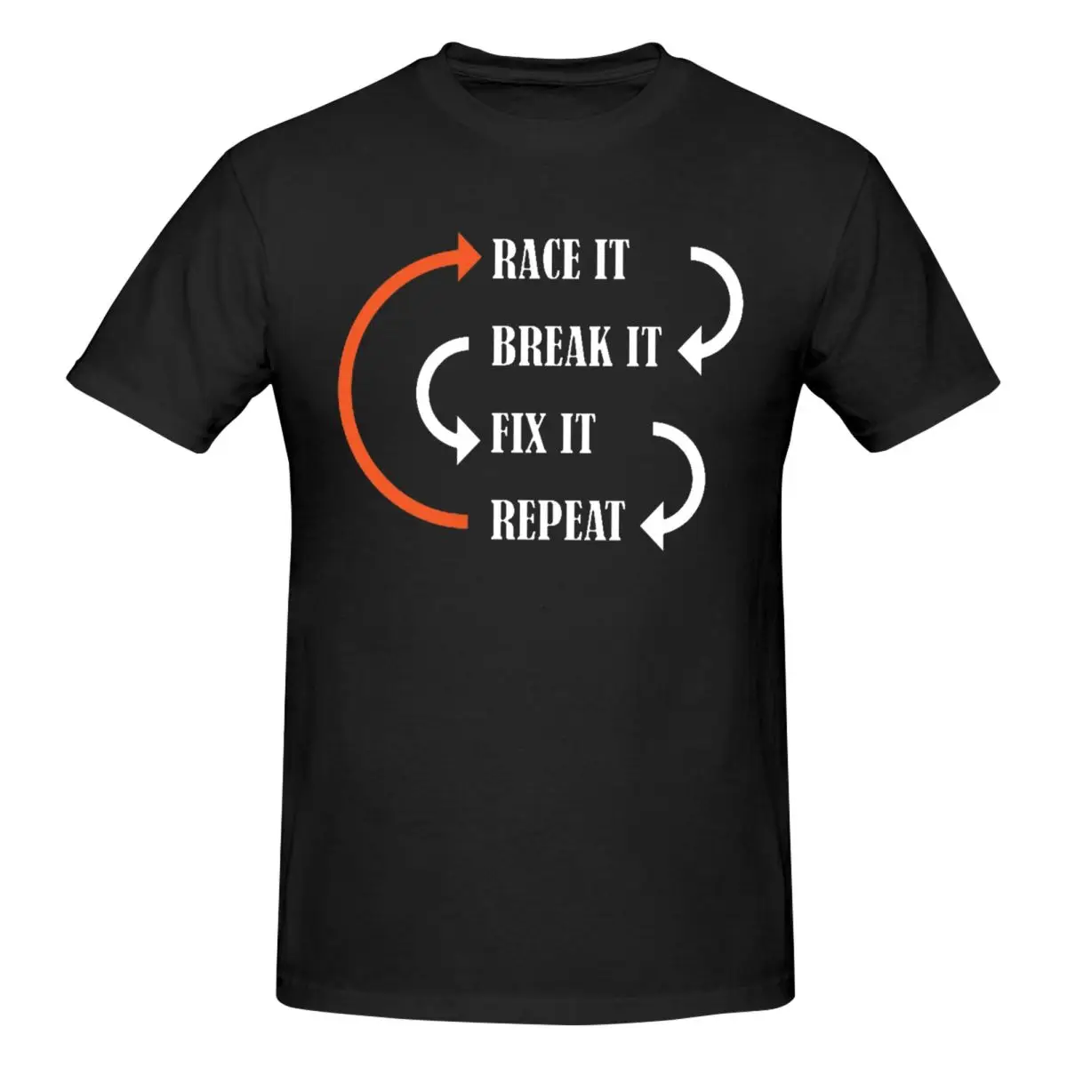 Race It Break Fix Repeat Mechanic Мужская базовая футболка с короткими рукавами и забавной