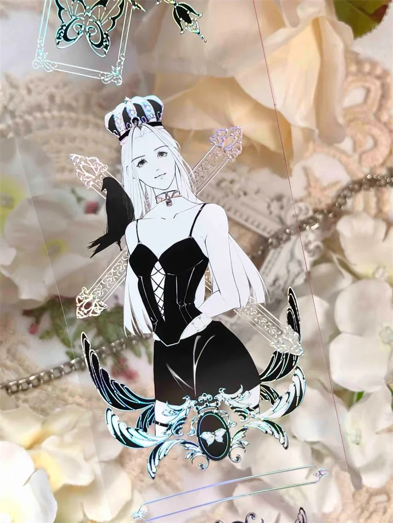 

Блестящие серебряные ленты для домашних животных Dark Black Queen's Bet, товары для рукоделия, скрапбукинг, создание открыток, декоративные наклейки