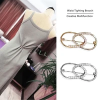 multifunction brooches geometric rhinestone buckle pin wasit tighting pins prevent wardrobe malfunction brooches accessories