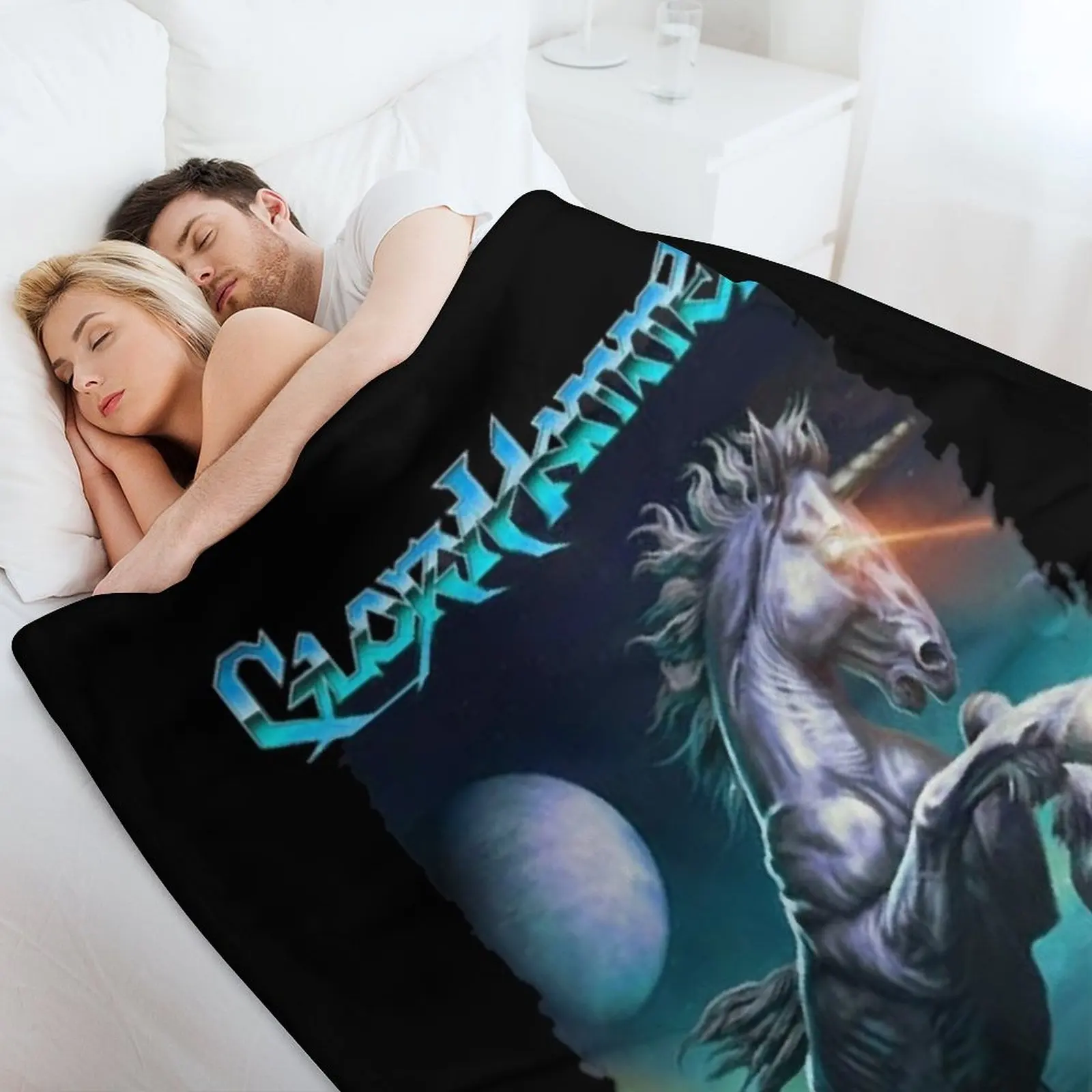Классическое одеяло Gloryhammer с галактическим единорогом милые клетчатые
