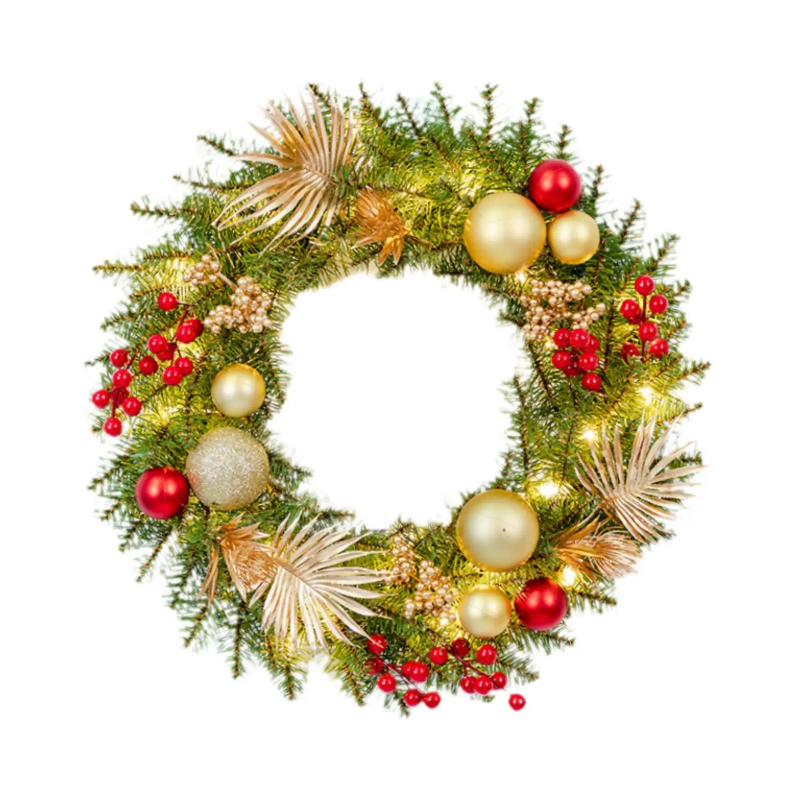 Christmas Wreath 23.6in Front Door for Indoor Outdoor Festival Porch