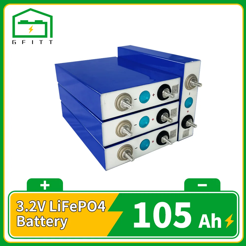 

New 3.2V Lifepo4 105AH Battery 8PCS Deep Cycle Rechargeable Batteries Pack For Golf Cart Yacht Prismatic solar RV EU US TAX FREE