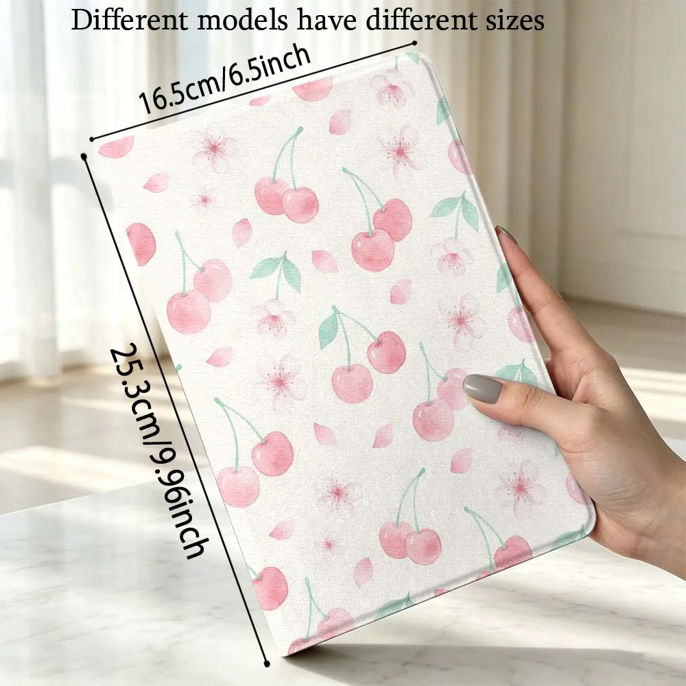 Фото Чехол для планшетов Xiaomi Poco Redmi Pad 8, 2, 4, C1, 6, 6S, 7, 7S, SE 9.7, 14, 11, 11.2, 12.1, 12.5 дюймов с дизайном «Розовая вишня» и отсеком для стилуса №4