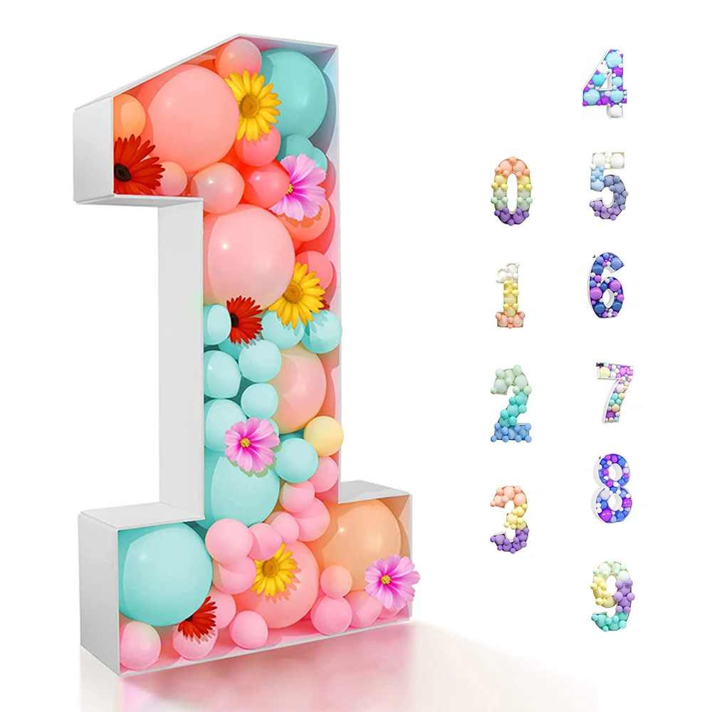 93 см гигантский воздушный шар с номером наполнительная коробка рамка для