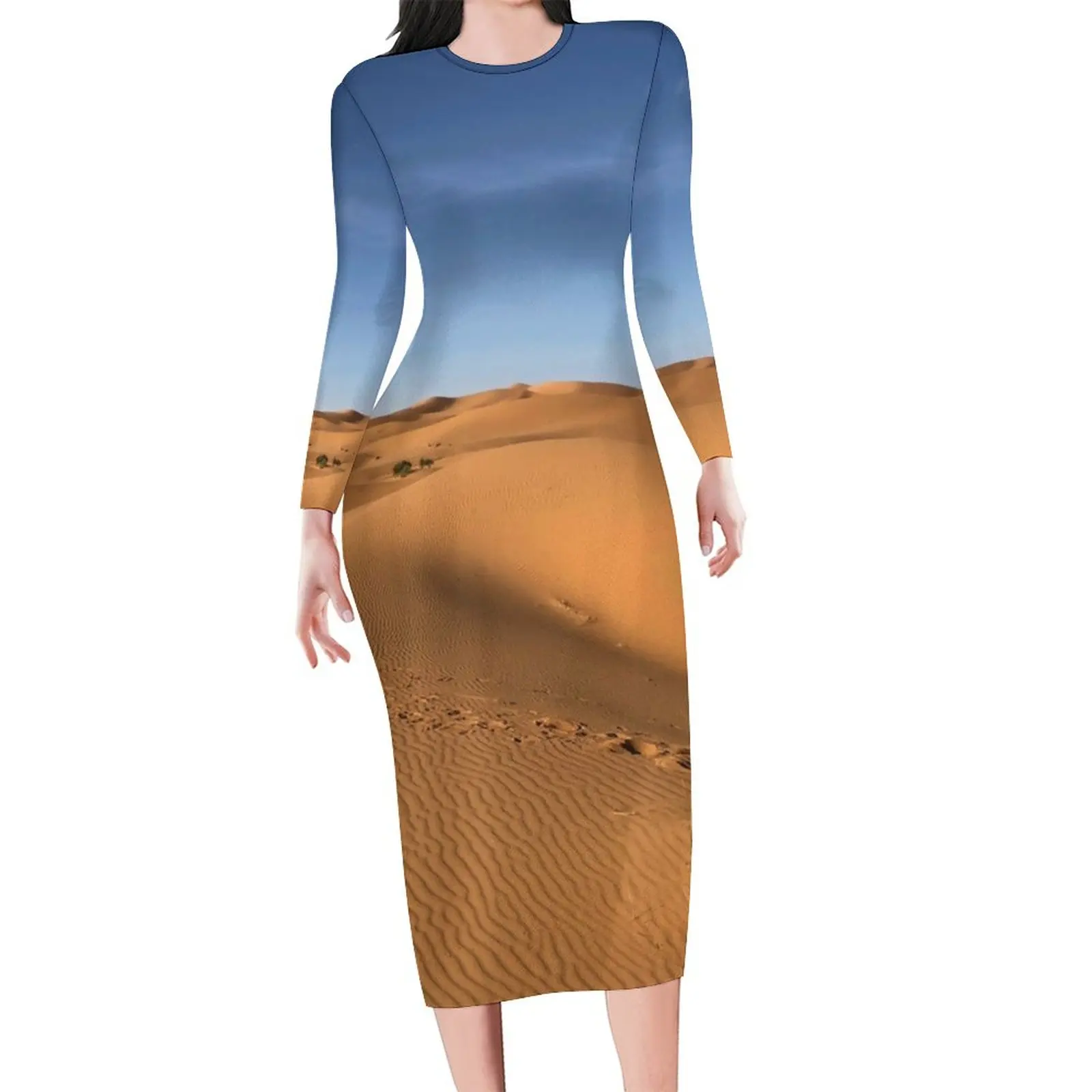 

Namib Desert Dress Women South Africa Print Korean Fashion Bodycon Dress Spring Long Sleeve Dresses Design Oversized Vestido