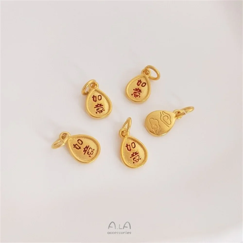 Вьетнамский золотой россыпь маленькая бирка Lucky Nafu Ruyi богатый безопасный кулон