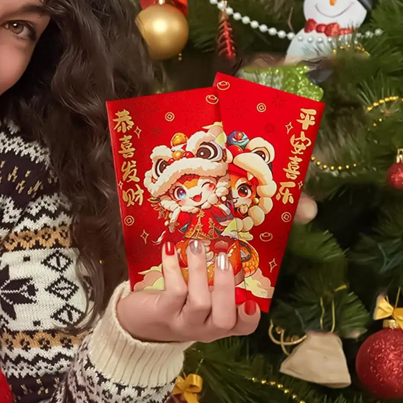 Китайский Новый Год Красные Конверты 2025 Змея 5X Лунный Lucky Money Bag Pocket Для Весеннего